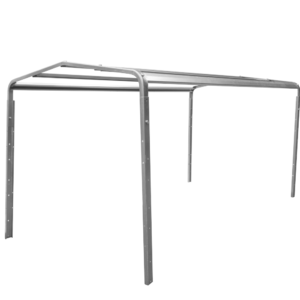 remolque de un solo eje de 200×106 con lona alta, barra antivuelco, extensiones de flanco y rueda giratoria-Remolque de jardín 200 KIPP